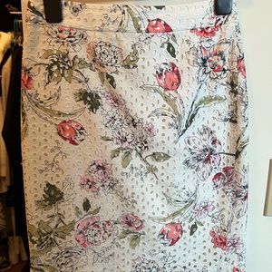 Ann Taylor floral eyelet skirt